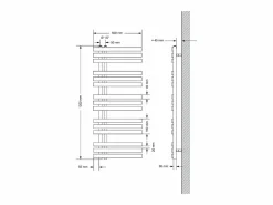 LuxeBath Toallero Eléctrico|Toallero de pared de diseño con radiador y porta toallas, 500 x 1200 cm, color