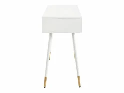 Merax Tocador - 100 x 40 x 76 cm - Escritorio con 2 cajones - Patas metálicas - MDF - (sin espejo) Blanco Online