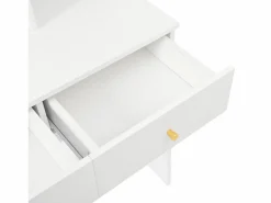 Tocador con espejo LED, espejo de cuerpo entero, 4 cajones de almacenamiento - taburete incluido^OKWISH Best