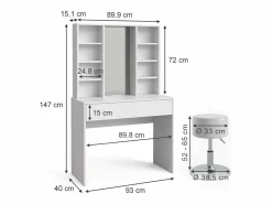 Vicco Tocador 93x40x147 alexa Blanco New