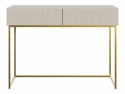 SELSEY Tocador con dos cajones y patas de metal dorado - 110 cm - taupe (-beige) - VELDIO Gris Online