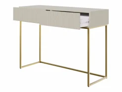 SELSEY Tocador con dos cajones y patas de metal dorado - 110 cm - taupe (-beige) - VELDIO Gris Online