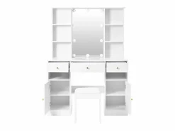 Tocador con espejo - con taburete - con iluminación LED ajustable - 2 puertas y 3 cajones -^ModernLuxe Best