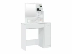 vidaxl Tocador con espejo brillante 86,5x35x136 cm Blanco Online