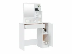 vidaxl Tocador con espejo brillante 86,5x35x136 cm Blanco Online
