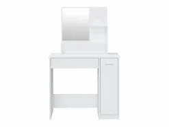 vidaxl Tocador con espejo brillante 86,5x35x136 cm Blanco Online