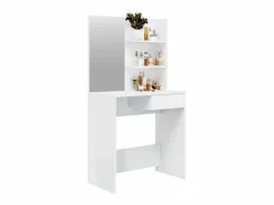 Tocador con espejo brillante 74,5x40x141 cm^vidaxl New