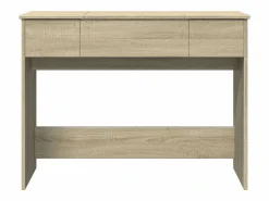 Tocador con espejo color roble Sonoma 100x45x76 cm ES486527 Marru00f3n Discount