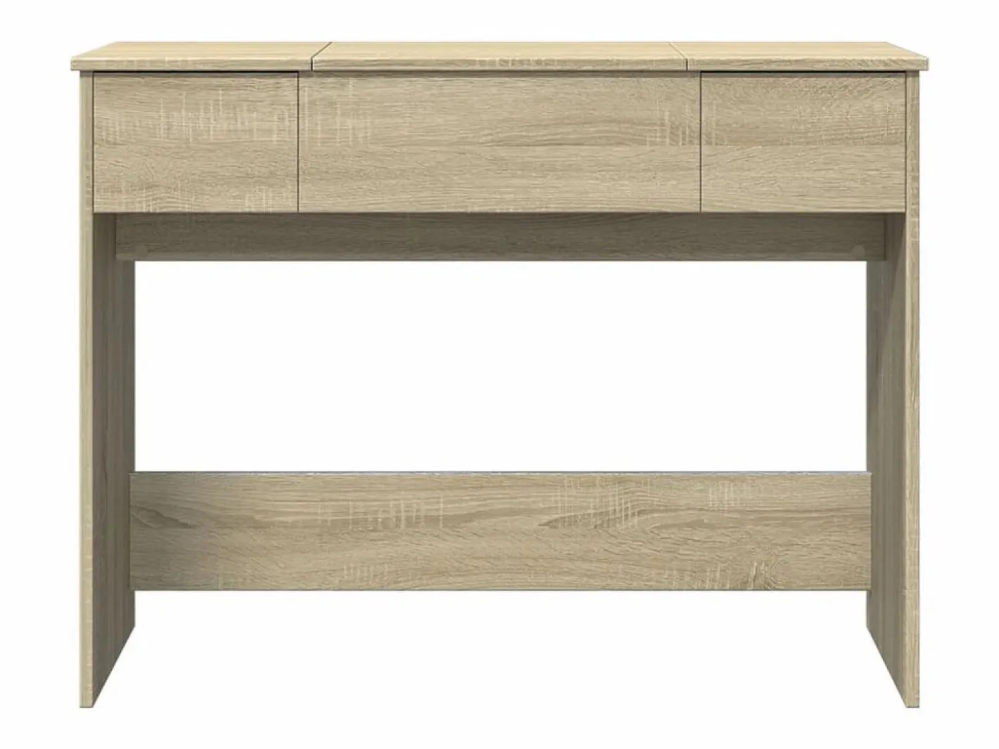 Tocador con espejo color roble Sonoma 100x45x76 cm ES486527 Marru00f3n Discount