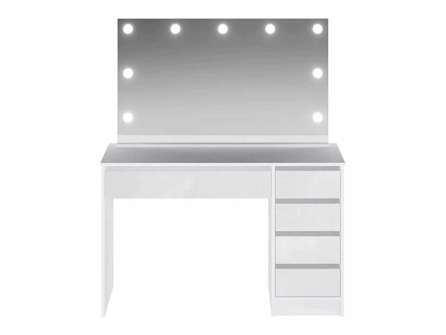Tocador con espejo LED 5 cajones color brillante - JENEMI^Vente-unique Clearance