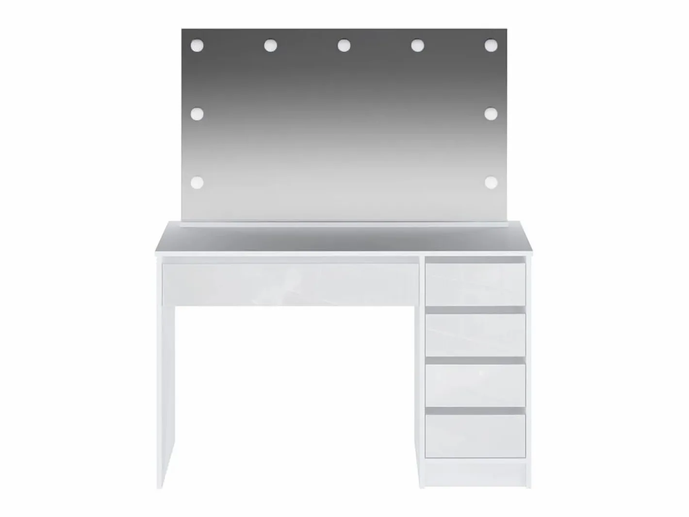 Tocador con espejo LED 5 cajones color brillante - JENEMI^Vente-unique Clearance