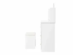 Tocador con espejo, LED, 9 cajones, mesa de maquillaje, (120x40x135 cm)^ Discount