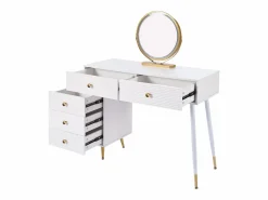 ModernLuxe Tocador|Tocador con espejo 100x40x78cm - con iluminación LED - con 5 cajones - computadora de escritorio portátil - (sin taburete)