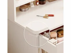 Tocador|TOCADOR CON ESPEJO Y CAJONES MAQUILLAJE GLAMOUR ESCANDINAVO 100 CM