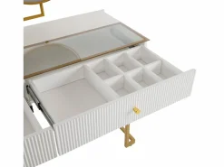 Tocador con espejo y LED - 5 cajones y expositor de cristal - (taburete no incluido)^ModernLuxe Best