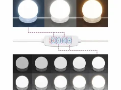 vidaxl Tocador con LED 60x40x140 cm Blanco New