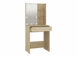 vidaxl Tocador|Tocador con LED color roble Sonoma 60x40x140 cm