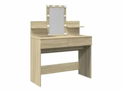 Tocador|Tocador con LED color roble Sonoma 100x40x130 cm ES516143