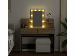 Tocador|Tocador con LED color roble Sonoma 100x40x130 cm ES516143