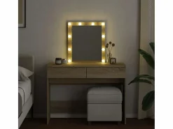 Tocador con LED color roble Sonoma 100x40x130 cm ES771527^ Discount