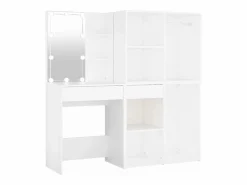 vidaxl Tocador|Tocador con LED y 2 armarios madera contrachapada
