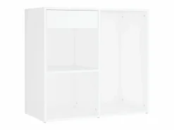 vidaxl Tocador|Tocador con LED y 2 armarios madera contrachapada