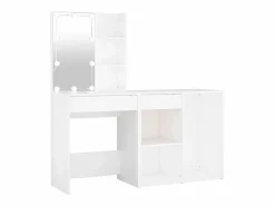 vidaxl Tocador|Tocador con LED y armario madera contrachapada