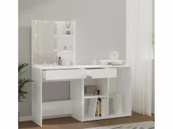 vidaxl Tocador|Tocador con LED y armario madera contrachapada