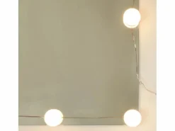 vidaxl Tocador|Tocador con LED y armario madera contrachapada