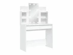 vidaxl Tocador con luces LED 96x40x142 cm Blanco