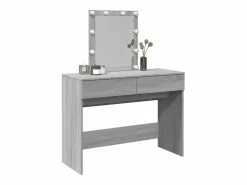 Tocador con luces LED color Sonoma 100x40x130 cm ES333473 Gris