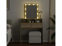 Tocador con luces LED color roble Sonoma 80x41x144,5 cm ES810864 Marru00f3n Hot