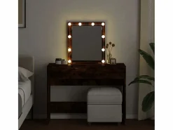 Tocador|Tocador con luces LED color roble ahumado 100x40x130 cm ES873324