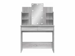 vidaxl Tocador con luces LED Sonoma 96x40x142 cm Gris Sale