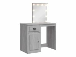 vidaxl Tocador|Tocador con luces LED gris Sonoma 90x42x132,5 cm