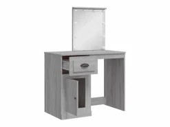 vidaxl Tocador|Tocador con luces LED gris Sonoma 90x42x132,5 cm