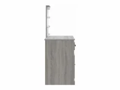 vidaxl Tocador|Tocador con luces LED gris Sonoma 90x42x132,5 cm