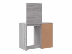 vidaxl Tocador|Tocador con luces LED gris Sonoma 90x42x132,5 cm