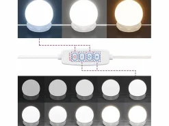 vidaxl Tocador|Tocador con luces LED gris Sonoma 90x42x132,5 cm