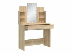 vidaxl Tocador|Tocador con luces LED roble Sonoma 96x40x142 cm