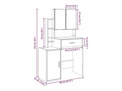 vidaxl Tocador|Tocador con mueble 80x35x132 cm