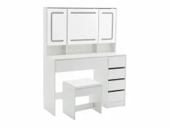 Tocador con taburete, espejo y 5 cajones - Madera MDF -^Hauss Spole Best