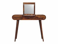 Tocador de castaño con espejo Artisan Furniture, 3 cajones, 1 espejo, marrón^ New