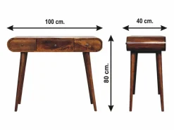 Tocador de castaño con espejo Artisan Furniture, 3 cajones, 1 espejo, marrón^ New