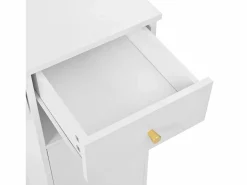 OKWISH Tocador de dormitorio con 3 cajones y 2 puertas, espejo LED, color - Incluye taburete Blanco Outlet