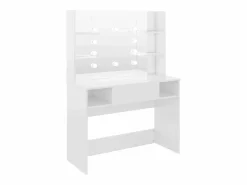vidaxl Tocador|Tocador de maquillaje luces LED MDF brillo 100x40x135 cm