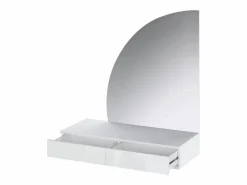 Vente-unique Tocador|Consola|Tocador de pared con espejo LED y 2 cajones, - JINEZA