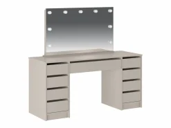 Vente-unique Tocador|Tocador doble con espejo con LEDs y 9 cajones en color - JENEMI