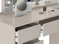 Vente-unique Tocador|Tocador doble con espejo con LEDs y 9 cajones en color - JENEMI