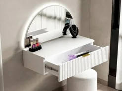 Vente-unique Tocador flotante con espejo y LEDs y 1 cajón en - FRALYN de Pascal Morabito Blanco Outlet